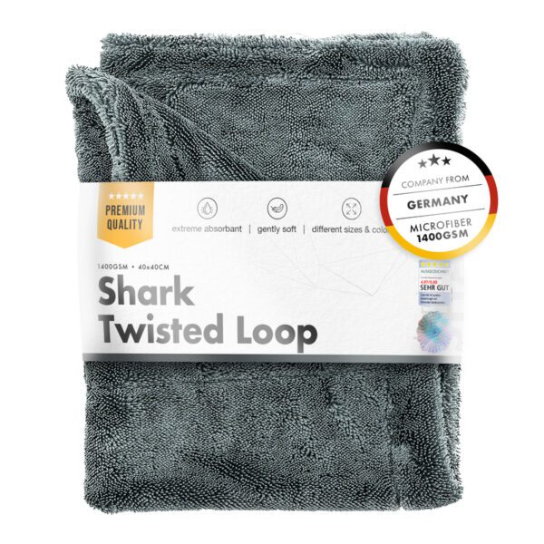 chemicalworkz Shark Twisted Loop Drying Towel – 80 x 50cm – Grey