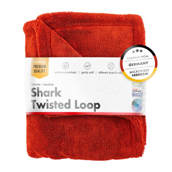 chemicalworkz Shark Twisted Loop Drying Towel – 80 x 50cm – Red