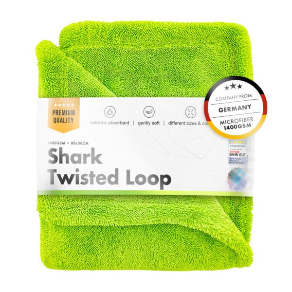 chemicalworkz Shark Twisted Loop Drying Towel – 80 x 50cm – Green